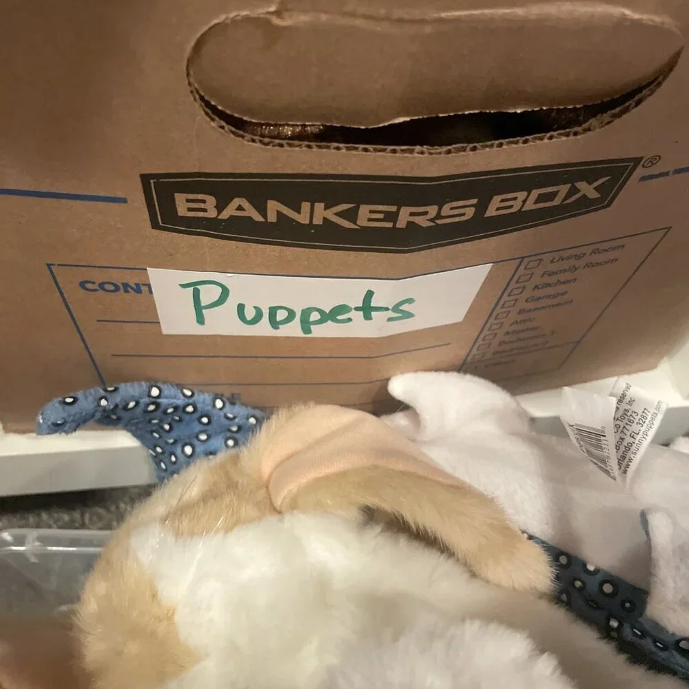 Folkmanis Queen Hand Puppet Retired Plush Royal Family Navy Dress